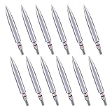 JGSDD 12pcs Archery Field Points, 100/125/150/300 Grain Field Points, Screw-in Archery Field Broadheads for Recurve, Compound Bow Crossbow, Archery Target Crossbow Practice Tip (19/64-300grain)