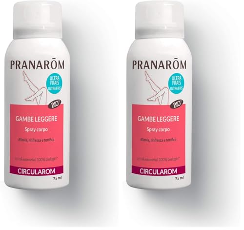 PRANAROM Circularom Spray Piernas Cansadas y Pesadas Bio – Alivio Rápido, Refrescante y Tonificante con Aceites Esenciales Puros AEQT Menta y Castaño de Indias – 100ml (Paquete de 2)