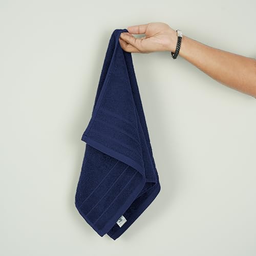 Image of Tens Towels Pack of 6 Hand Towels, 100% Cotton, Lighter Weight, Quick to Dry, 16 x 28 Inches, Super Soft & Absorbent, Perfect for Bathroom & Kitchen, Navy