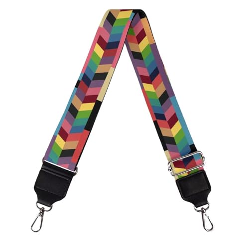 Image of TODIYADDU Colorful Geometric Patchwork Straps Replacement Crossbody Wide Shoulder Strap for Women Students Office Workers Suitable for Crossbody Bag Handbag Computer Bag Guitar Nice