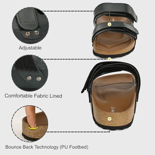 Image of Centrino Women's Berkin-Style Slip-On Sandals | Open Toe Design | Soft PU Footbed | Lightweight & Comfortable | Arch Support | On-Grip Sole | Casual Outdoor Wear (9222)