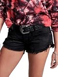 One Teaspoon Black Oak Dukes Low Waist Mini Denim Shorts