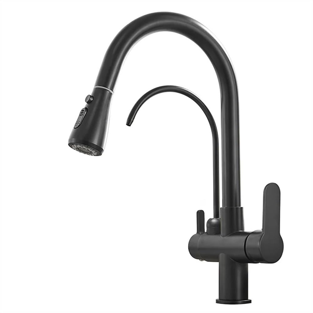 Filtre de Cuisine, Robinet d'eau Potable à Tirette, purificateur d'eau à Arc élevé, Robinet d'évier à 3 Voies