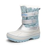 DREAM PAIRS Boys Girls Snow Boots Water-Resistant Outdoor Sport Warm Cozy Anti-Slip Cute Ankle Winter Shoes for Toddler/Little/Big Kid,Size 7 Toddler,Light Blue/White,DUCKO