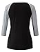 Regna X Women's Fit Relaxed Flowy Long Sleeve Baseball T-Shirts Top Light Grey