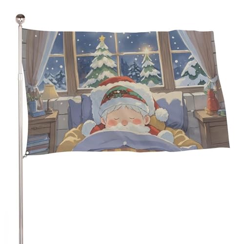 Drapeau décoratif amusant Sleep A Lot grand drapeau de jardin saisonnier extérieur Noël
