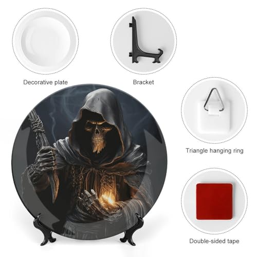 Plato decorativo de cerámica Bone China con soporte, 7 pulgadas miniatura 3