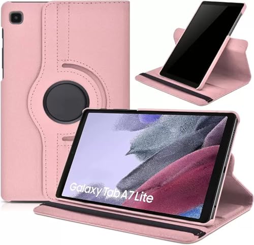 World biz Case For Samsung Galaxy Tab A7 Lite 8.7 Inch 2021 Tablet SM-T220/T225/T227, 360 Degree Rotation Protective Stand Leather Cover, Auto Wake/Sleep Galaxy Tab A7 Lite 8.7'' (Rose Gold)