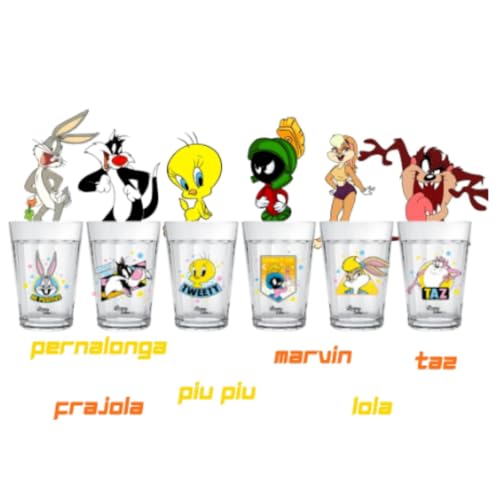 Kit 6 Copos Americanos Looney Tunes 190ML com Caixa