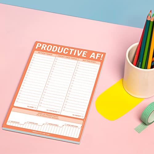 Knock Knock Productive Af! Pad, To Do List Note Pad, 6 X 9-Inches #TOP3