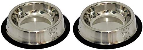 Kit 2 Potes Comedouro e Bebedouro Em Inox Anti Derrapante 240 ml ...