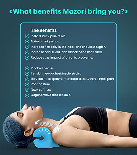 MAZORI Macador de pescoço inodoro para alívio da dor no pescoço, 2 modos, dispositivo de tração cerv