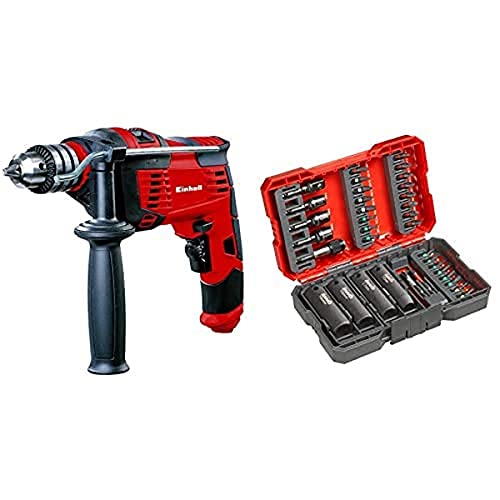 Einhell Schlagbohrmaschine TC-ID 1000 E (1010 W, Bohrleistung Ø Holz 32 mm, Beton 16 mm, Metall 13 mm, Metall-Tiefenanschlag, robustes Zahnkranzbohrfutter, inkl. 35-tlg. Bit-Box)