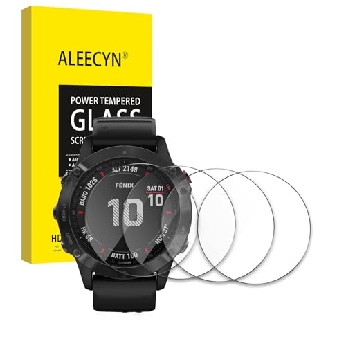 Aleecyn 4 Unidades Protector de Pantalla para Garmin Fenix 6X Pro/Sapphire Editions/Solar Edition 51mm / Huawei Watch GT 2 Pro 46mm, Anti Arañazos,Protector de Pantalla Garmin Fenix 6X Pro