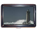 YENDOSTEEN Edelstahl Zigarettenetui, Leuchtturm und Strandschutz Credit Visitenkartenetui