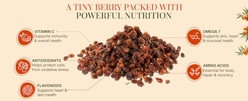 Image of First Bud Organics Sea Buckthorn Berries, Rich in Omega 3,6,7,9, Vitamin C & E, Boosts Immunity, 50g