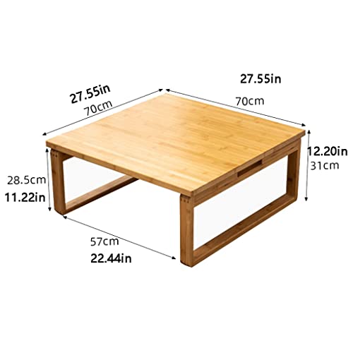 Table basse pliante en bambou style japonais pour optimiser les petits salons encombrés