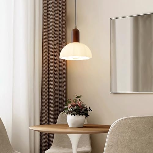 Lámpara colgante cocina de estilo retro industrial con tulipa de cristal 3