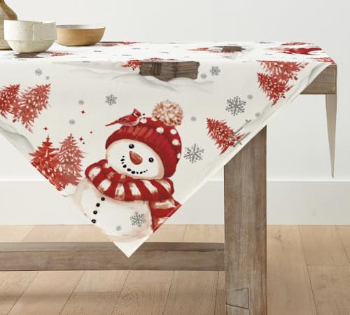 Artoid Mode Rot Schneemann Bäume Weihnachten Tischdecke, Tischwäsche...