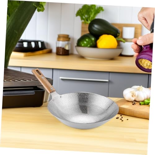 Wok de acero inoxidable BESTOYARD con mango de madera miniatura 6