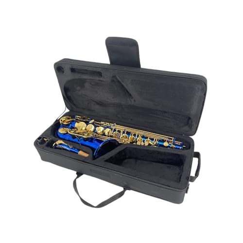 Image of Yinfente Eb Alto Saxophone For Beginners Adult,Saxophone Student,E Flat Alto Sax Full Kit With Reeds,Pads Cushions,Hard Carrying Case,Cleaning Cloth & Rod,Mouthpiece,Gloves,Neck Strap Blue