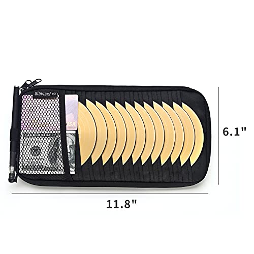 Alavisxf Xx Car Cd Holder, Dvd Vehicle Visor Storage Orangizer, Large Capacity Cd Visor Case With 12 Sleeves, 1 Mesh Pocket, 1 Pen Holder, 1 Back Inner Pocket (Black) #TOP3