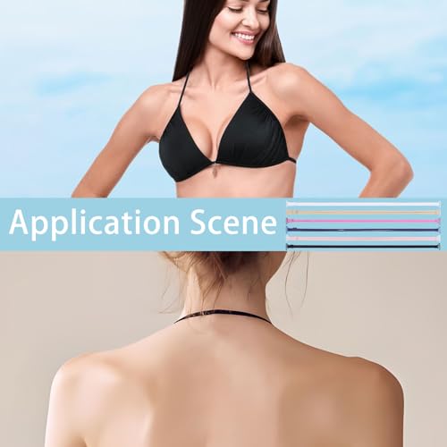 Image of FREEBLOSS 6 Pcs Halter Neck Bra Straps Replacement 6 Colors Decorative Bra Straps for Women Adjustable Halter Neck Lingerie Strap Replacement