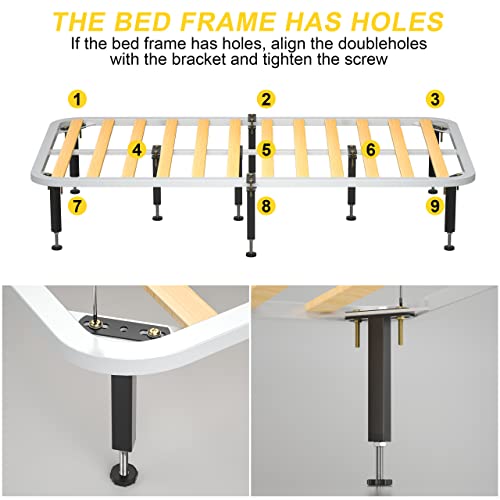 Likapop 4Pcs Adjustable Bed Frame Support Legs, Bed Frame Slats Heavy Duty Center Support Leg, Suitable For King Bed Reinforcement Kit, Sofa, Table, Furniture Legs Replacement Parts (6.1"-8.7") #TOP3