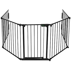 Vallen Equipo De Seguridad VOUNOT Barrera de Seguridad para Perros, Valla de Seguridad Rejilla de Protección de Chimenea 3 m con Kit de Montaje, Negro