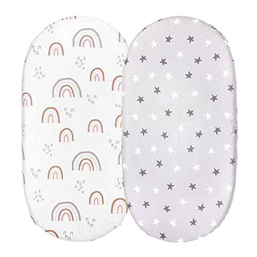 2 unidades de hojas de moisés para bebé recién nacido, sábanas para cuna, se adapta a sillas rectangulares ovaladas para cochecito, moisés, moisés, dibujos animados, juego de sábanas bajeras para