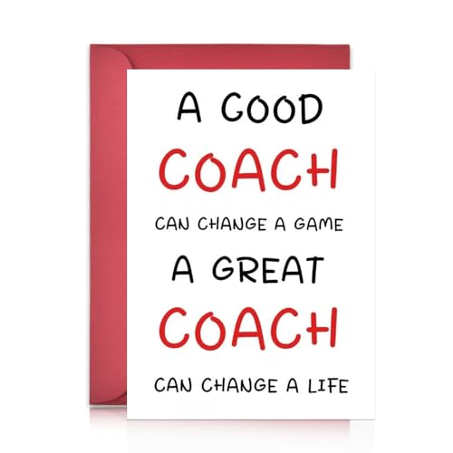 Coach Gift Thank You Card Baseball Coach Christmas Birthday Gifts for Men Women Coaches Inspirational Retirement Gifts for Basketball Coaches Athletic Trainer Birthday Card with Envelopes