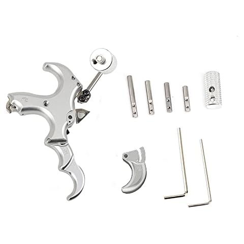 ACCMOS Bogenschießen Spannhilfen Rostfreier Stahl Bogensport Caliper Release 3 Finger 4 Finger Ersatz Auslösehilfe, für Compoundbogen Jagd oder Schießtraining (C1) Cover