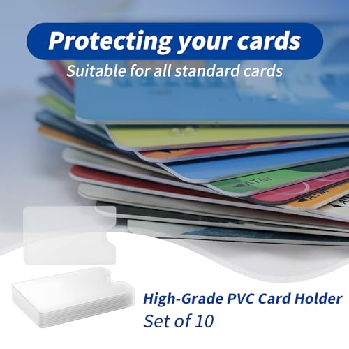 Keratobleem 10 x Scheckkartenhülle, Blocker Hartplastik Schutzhülle,Kartenschutzhülle für Kreditkarten Ausweis transparent - Sichere Kartenhülle und EC Karten Bankkarten