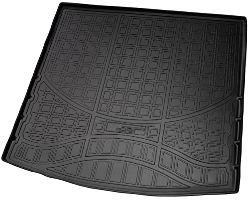 Recambo Bac de coffre en caoutchouc de qualité supérieure, Tapis Coffre Voiture, Tapis de Coffre pour Mitsubishi Outlander III, sol haut, année de construction à partir de 2012, sur mesure avec bord
