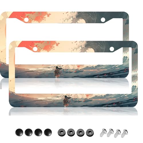 Image of Anime License Plate Frames,Aluminum License Plate Frame with Screw Caps, Cute License Plate Holder，for Cars 12''x6'' (Grow Towards The Sun)
