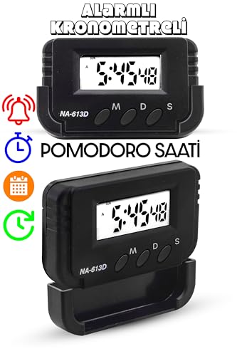 Pomodoro Öğrenci Saati Kronometreli Alarmlı Takvimli Dijital Ders Çalışma Saati Masa Oto Saati