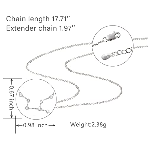 ALoveSoul 925 Sterling Silver Constellation Horoscope Zodiac Necklace, Birthday Gifts for Women3