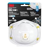 3M N95 Respirator 9511, Cool Flow Valve, 2 Pack, NIOSH-APPROVED, Advanced Filter Media For Easy Breathing, Comfortable For Long Periods Of Wear, Helps Filter Pollen, Mold Spores & Dust (8511PA1-2A-PS)