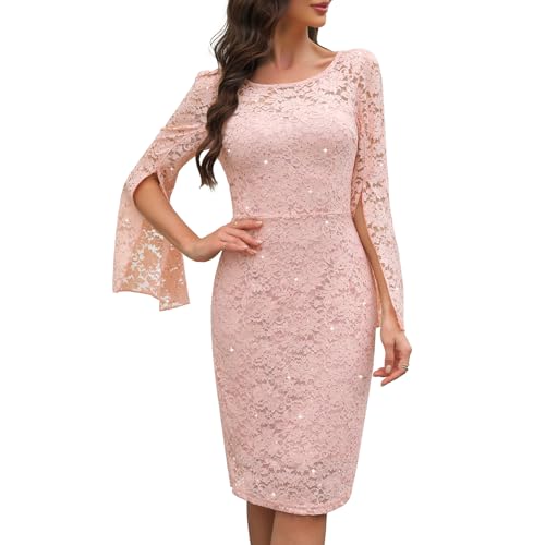 Image of COOAN Sequin Cocktail Formal Dresses for Women,Weddings Guest Evening Party Gowns Slim Midi Fishtail Dress