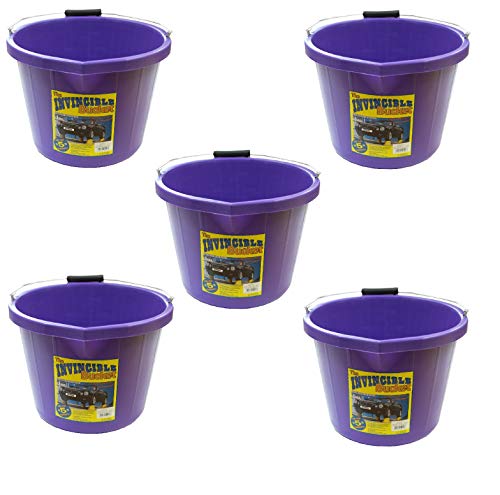 5 X Airflow Heavy Duty Invincible Builders Bucket Purple 3 Gallon 15 Litre