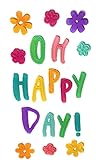 Spring or Summer Reusable Gel Window Clings, Colorful Flower Heads, Oh Happy Day (20 Clings, 1 Sheet)