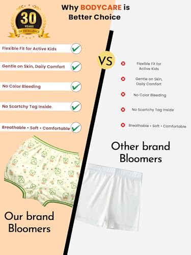 Image of BODYCARE Kids Printed Unisex Bloomer Underwear 100% Cotton Soft Comfortable | Skin Friendly | Innerwear | Pack of 6 (Color & Print May Vary)