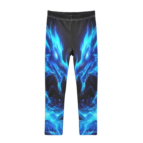 Girls' Leggings Blue Flame Dragon Kids Yoga Tights Pants 1 Pack 20856137
