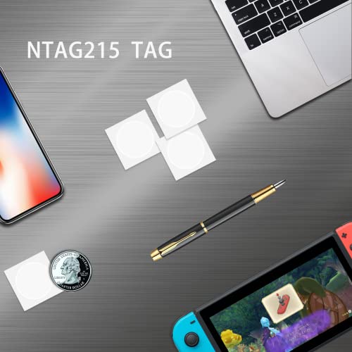 Image of 100 pcs NFC Stickers NTAG215 NFC Tags, BABIQT Rewritable NFC Tag 504 Bytes Memory NFC Chip Compatible with TagMo and All NFC Enabled Phones & Devices, Round 25mm (1 inch)