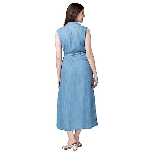 Image of Spykar Denim Tencel Collar Neck Women's Casual Style Shirt