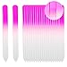 SIUSIO Set of 20 Professional Crystal Glass Nail Files Buffer Manicure Gradient Rainbow Color for Nail polishing - Best for Fingernail & Toenail Care(pink)
