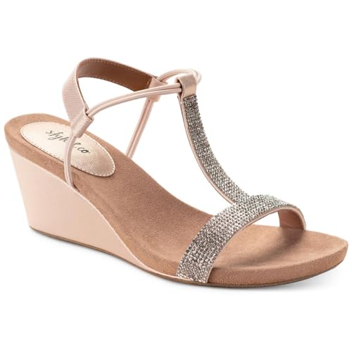 Image of Style & Co. Womens Mulanepwt Sequined Wedge Sandals