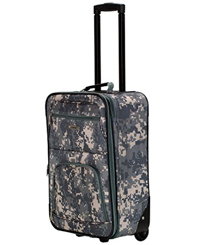 Image of Rockland Fashion Softside 4 Piece Luggage Set, Expandable, (14 inch Tote /19 inch /24 inch /28 inch), Acu Camo