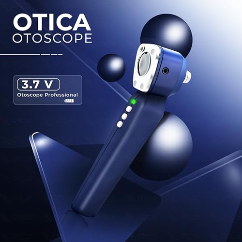 Image of OTICA 3.7V Professional Diagnostic Pocket LED Otoscope | Rechargeable In-Built 3500mAh Battery | Type-C Charging | Adjustable Intensity | 10 Disposable Specula + Spare Glass | 11707 - Blue