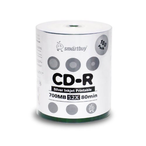image for Smart Buy CD-R 1000 Pack 700mb 52x Printable Silver Inkjet Blank Recor